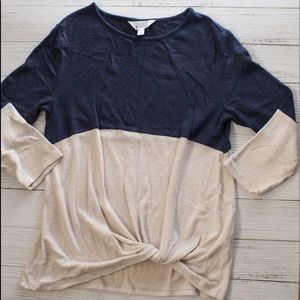 Scoop Neck Tie-Waisted Sweater